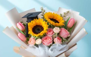 Graduation Flowers with Roses and Sunflowers